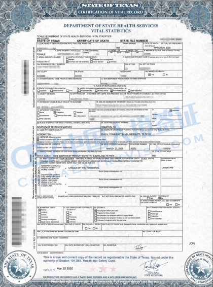 Authentication Of Death Certificate For Use In China - Chinese Visa ...